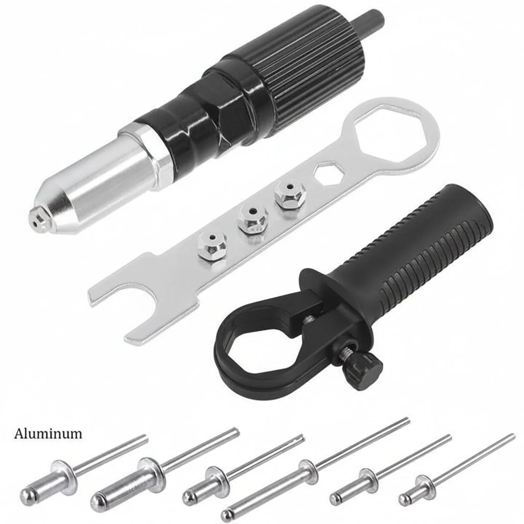 Rivet Gun Adapter Tool Set Versatile Handheld Blind Rivet Tool - Image 3